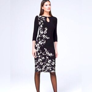 White House Black Market Reversible Floral Solid
Sheath Dress - Size Small - New